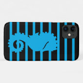 Trendy Cool Blue Seepferd Blue Stripe Black Einzig Case-Mate iPhone Hülle (Rückseite (Horizontal))