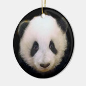 Trendy Cool Chic Panda Weihnachtsbaum Keramikornament (Links)
