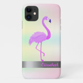 Trendy Cool Flamingo Holographic Iridescent Case-Mate iPhone Hülle (Rückseite)