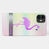 Trendy Cool Flamingo Holographic Iridescent Case-Mate iPhone Hülle (Rückseite (Horizontal))