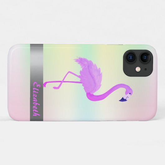 Trendy Cool Flamingo Holographic Iridescent Case-Mate iPhone Hülle (Rückseite (Horizontal))