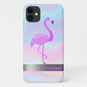 Trendy Cool Flamingo Holographic - Personalisiert Case-Mate iPhone Hülle