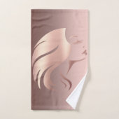 Trendy Cool Girl Face Silhouette Badhandtuch Set (Handtuch)