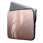 Trendy Cool Girl Face Silhouette Laptopschutzhülle (Vorderseite Links)