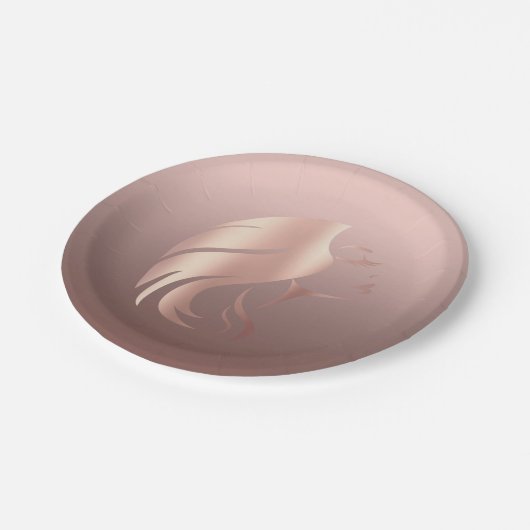 Trendy Cool Girl Face Silhouette Pappteller (Schrägansicht)