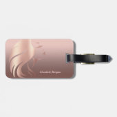 Trendy Cool Girl Face Silhouette - Personalisiert Gepäckanhänger (Rückseite horizontal)