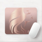 Trendy Cool Girl Face Silhouette - Personalisiert Mousepad (Mit Mouse)