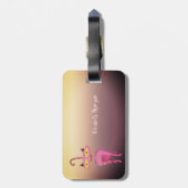 Trendy Cool Girly Whimsical Cat - Personalisiert Gepäckanhänger (Rückseite vertikal)