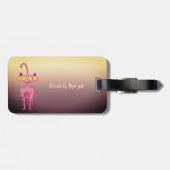Trendy Cool Girly Whimsical Cat - Personalisiert Gepäckanhänger (Rückseite horizontal)