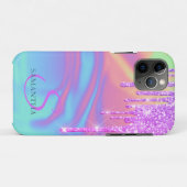 Trendy Cool Glitzer Tropfens Ombre Holographic Case-Mate iPhone Hülle (Rückseite (Horizontal))