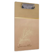 Trendy Cool Gold Glitzer Feather - Personalisiert Klemmbrett (Rechts)