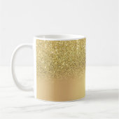 Trendy Cool Gold Glitzer, Silber - Personalisiert Kaffeetasse (Links)