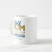 Trendy Cool "GOLF MAMA" Blauer Typografie Pint Kaffeetasse (Vorderseite Links)