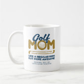 Trendy Cool "GOLF MAMA" Blauer Typografie Pint Kaffeetasse (Links)