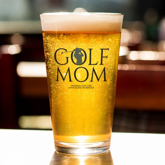 Trendy Cool "GOLF MAMA" Navy Blue Pint Glas