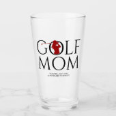 Trendy Cool "GOLF MAMA" Red Pint Glas (Vorderseite)
