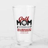 Trendy Cool "GOLF MAMA" Red Typografy Pint Glas (Vorderseite)
