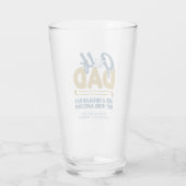 Trendy Cool "GOLF VATER" Blauer Typografie Pint Glas (Rückseite)