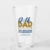 Trendy Cool "GOLF VATER" Blauer Typografie Pint Glas (Vorderseite)