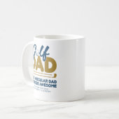 Trendy Cool "GOLF VATER" Blauer Typografie Pint Kaffeetasse (Vorderseite Links)