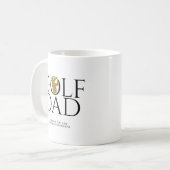 Trendy Cool "GOLF VATER" Gold Kaffeetasse (Vorderseite Links)
