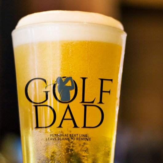 Trendy Cool "GOLF VATER" Navy Blue Pint Glas