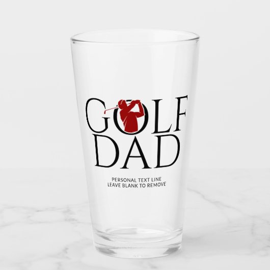 Trendy Cool "GOLF VATER" Red Pint Glas (Vorderseite)