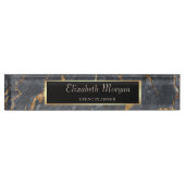 Trendy Cool Gray Gold Marmorstein Namensplakette (Vorderseite)