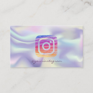 Trendy Cool Holographic Instagram Social Media Visitenkarte