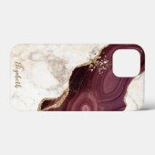 Trendy Cool Marble, Burgund Gold Case-Mate iPhone Hülle (Rückseite (Horizontal))