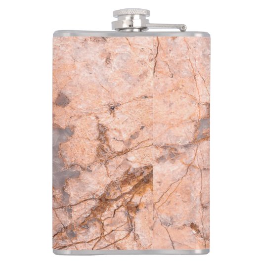 Trendy Cool Marble Stone Texture Flachmann (Rückseite)