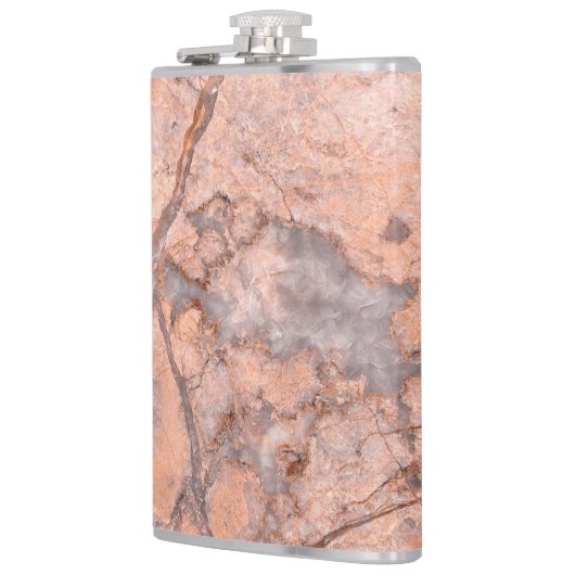 Trendy Cool Marble Stone Texture Flachmann (Links)