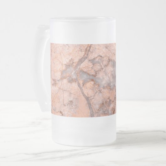 Trendy Cool Marble Stone Texture Mattglas Bierglas (Vorderseite Links)