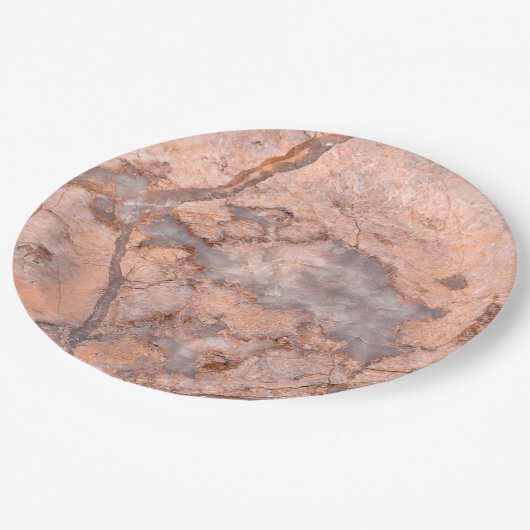 Trendy Cool Marble Stone Texture Pappteller (Schrägansicht)