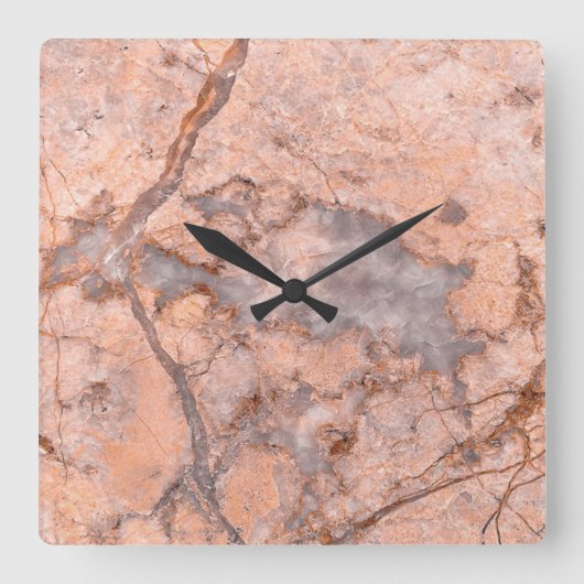 Trendy Cool Marble Stone Texture Quadratische Wanduhr (Vorderseite)