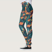 Trendy Cool Orange Snake Pattern Jungle Camouflage Leggings (Links)