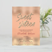 Trendy cool peach fuzz einladung (Stehend Vorderseite)