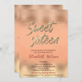 Trendy cool peach fuzz einladung (Vorne/Hinten)