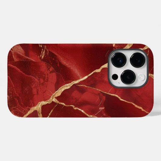 Trendy Cool Red Marble Case-Mate iPhone Hülle (Rückseite (Horizontal))