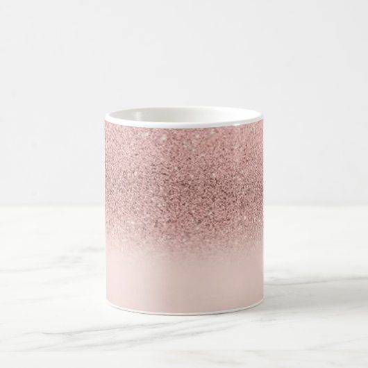 Trendy Cool Rose Gold Glitzer - Personalisiert Kaffeetasse (Mittel)
