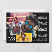 Trendy Cool Smudge 4 Foto Collage Graduation An Ankündigung (Vorderseite)