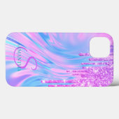Trendy Cool Violet Glitzer Tropfen Holographisch Case-Mate iPhone Hülle (Rückseite (Horizontal))