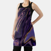 Trendy Cool Violet Gold Marmormuster Schürze (InSitu)