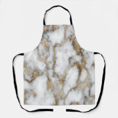 Trendy Cool White Gold Marmor Stone Textur Schürze (Vorderseite)