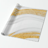 Trendy Cool White Marble Texture Gold Glitzer Geschenkpapier (Ungerollt)
