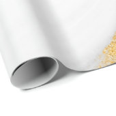 Trendy Cool White Marble Texture Gold Glitzer Geschenkpapier (Rolleneckpunkt)