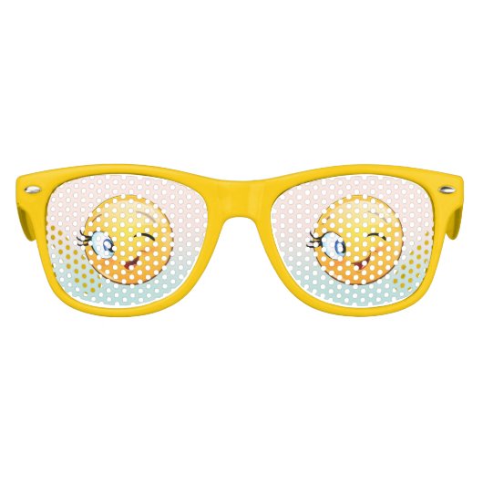 Trendy Cool Winking Face E moji Partybrille (Vorderseite)
