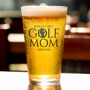 Trendy Cool "WORLD'S BEST GOLF MAMA" Green Pint Glas