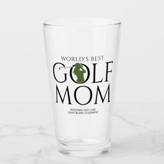 Trendy Cool "WORLD'S BEST GOLF MAMA" Green Pint Glas (Vorderseite)