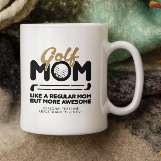 Trendy Coole "GOLF MAMA" Goldtypografie Pint Kaffeetasse